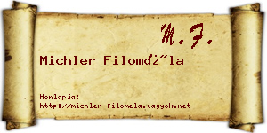 Michler Filoméla névjegykártya